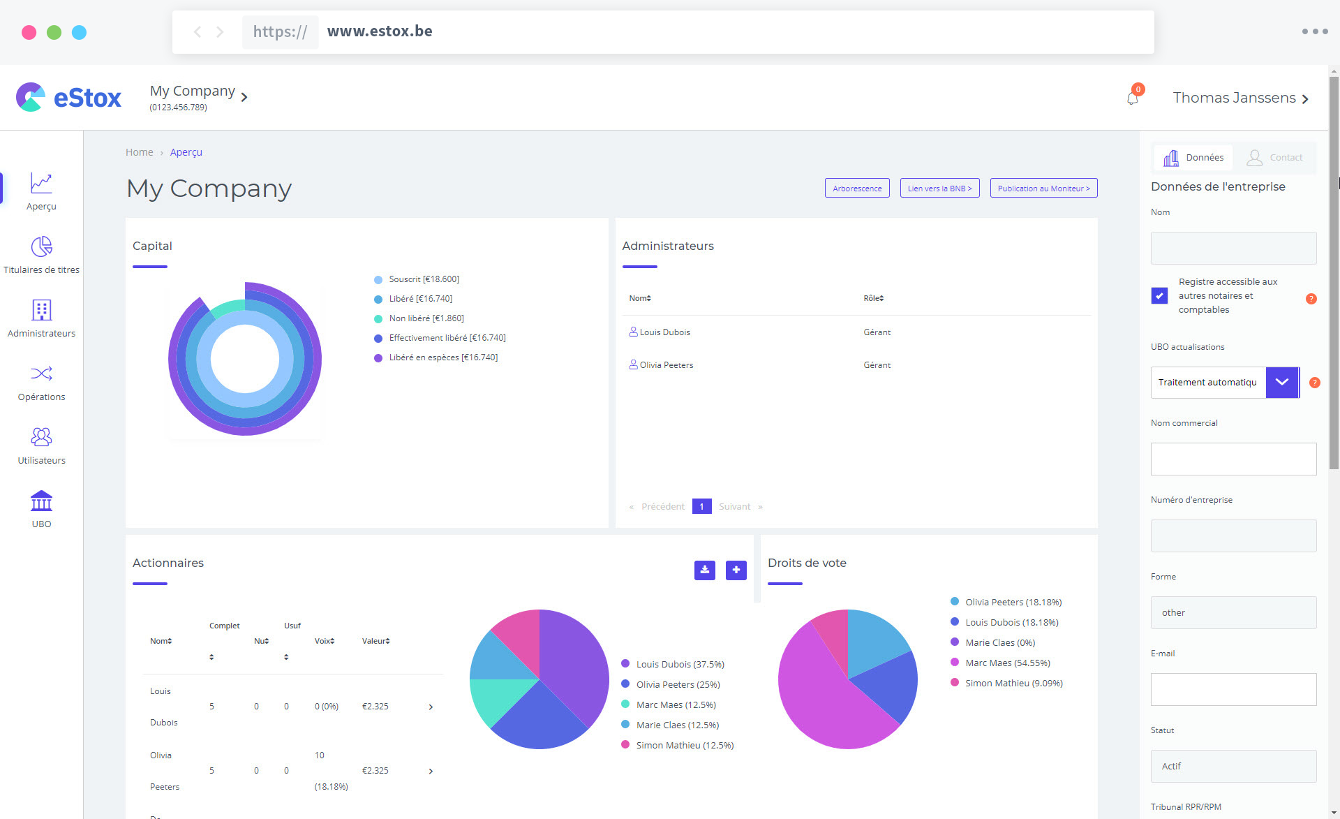 estox - Votre registre d'actions numérisé et sécurisé